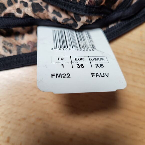Aubade Paris Nudessence Sheer Leopard Print 32C Half Cup & Briefs Size XS NWT - Picture 3 of 11